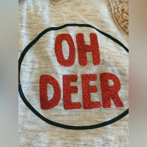 Holiday Time reindeer Christmas pajamas shirt & pants Girls size 8 - Picture 2 of 6